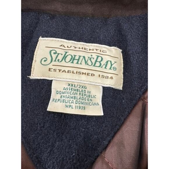 "ST.JOHN'S BAY" Vintage 80% Recycled Wool Zip Up Mens Coat Quilted Preppy Y2K - Picture 6 of 12